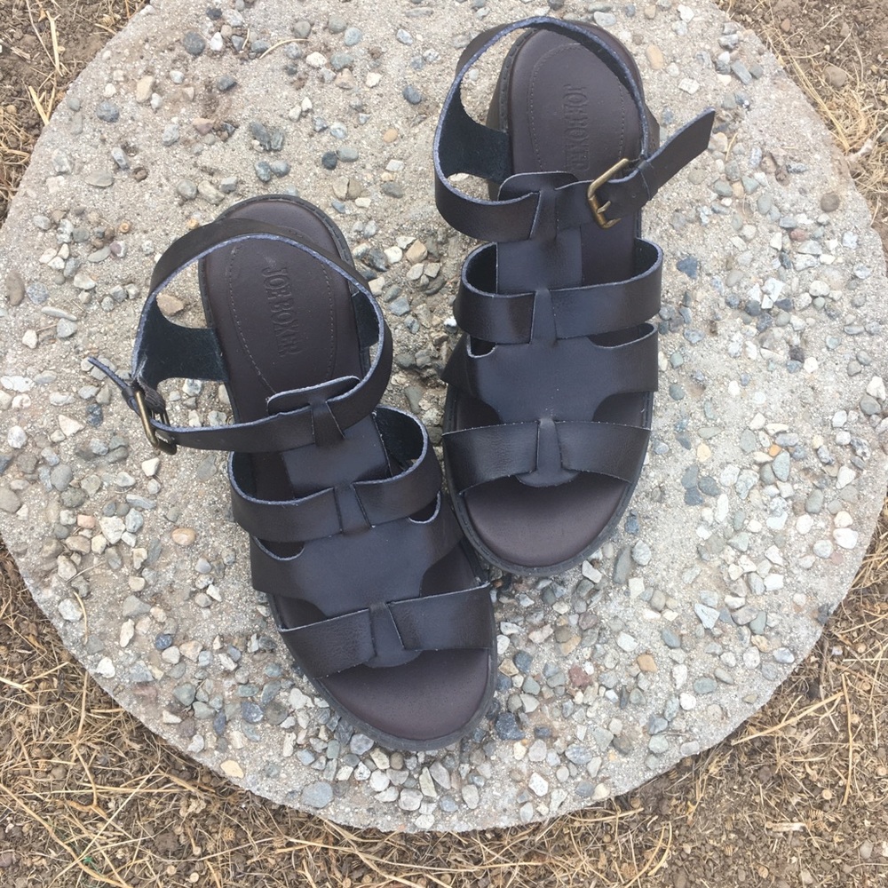 Joe Boxer Chunky Dark Brown Platform Sandals